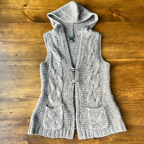 Eddie Bauer Wool Hooded Sweater Vest Sz XL - Picture 1 of 15